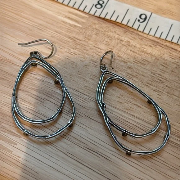 Retired Silpada Sterling Silver Teardrop & Crystal Constellation Earrings W2777 - Picture 5 of 5